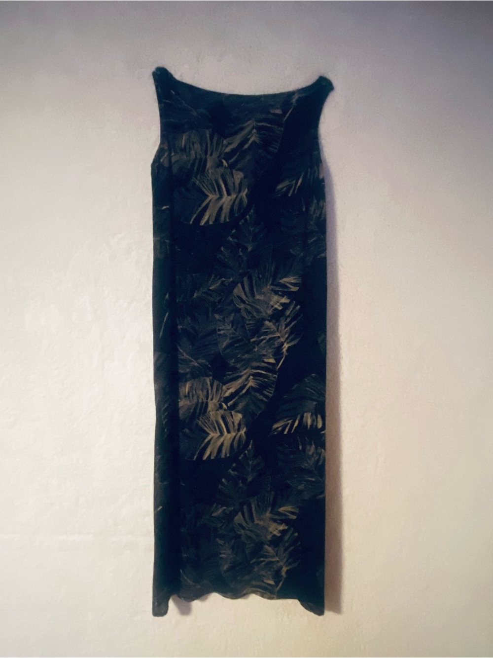 Chico's Black Maxi Dress with Metallic Leaf Print